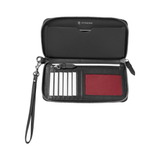 SMARTPHONE WRISTLET WITH LEATHER INTERIOR, BLACK