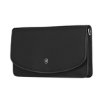 CROSSBODY CLUTCH WITH LEATHER INTERIOR