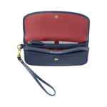 SLIM CLUTCH WITH LEATHER INTERIOR